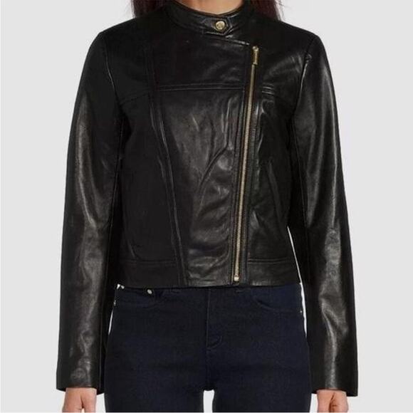 MICHAEL Michael Kors Lamb Leather moto jacket black - P (2) - Picture 2 of 11